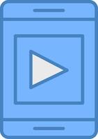 Mobile App Line Filled Blue Icon vector