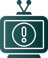 icono de gradiente de glifo de televisión vector