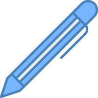 Pen Line Filled Blue Icon vector