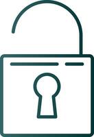 Door Lock Line Gradient Icon vector