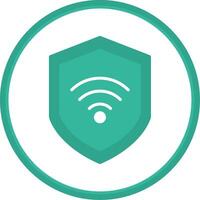 Wifi seguridad plano circulo icono vector