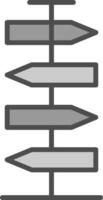 Signpost Line Filled Greyscale Icon Design vector