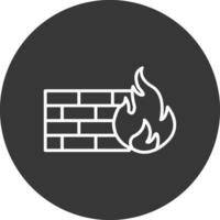 Firewall Line Inverted Icon Design vector