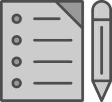 Contract Paper Line Filled Greyscale Icon Design vector