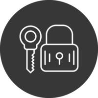 Key Line Inverted Icon Design vector