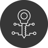 Key Line Inverted Icon Design vector
