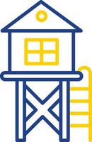 Lifeguard Tower Line Two Colour Icon Design vector