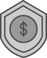 Insurance Line Filled Greyscale Icon Design vector