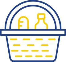 Picnic Basket Line Two Colour Icon Design vector