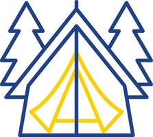 Tent Line Two Colour Icon Design vector
