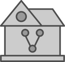 Sharing House Line Filled Greyscale Icon Design vector