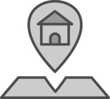 Location Line Filled Greyscale Icon Design vector