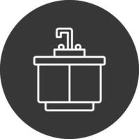 cocina lavabo línea invertido icono diseño vector