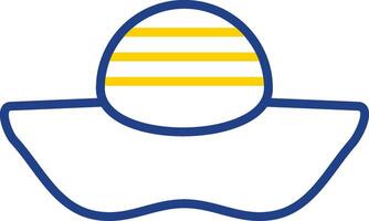 Sun Hat Line Two Colour Icon Design vector
