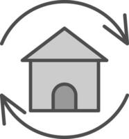 Renovation Line Filled Greyscale Icon Design vector