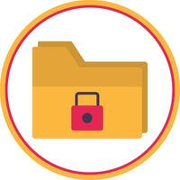 Folder Security Flat Circle Icon vector