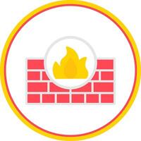 Firewall Flat Circle Icon vector