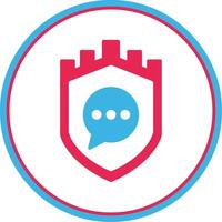 Security Castle Massage Flat Circle Icon vector