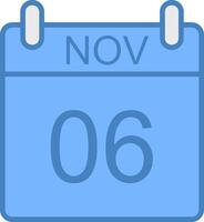 November Line Filled Blue Icon vector