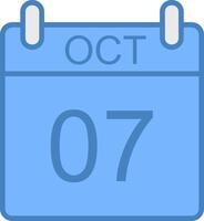 October Line Filled Blue Icon vector