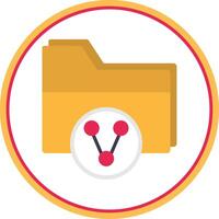 Folder Share Flat Circle Icon vector