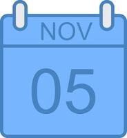 November Line Filled Blue Icon vector