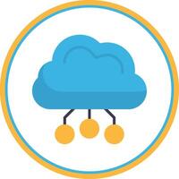 Digital Cloud Flat Circle Icon vector