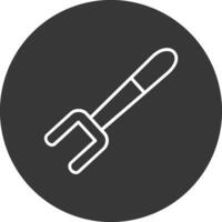 Fork Line Inverted Icon Design vector