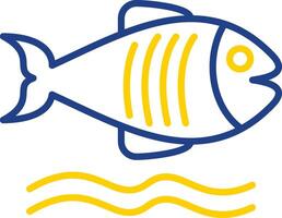 Flounder Line Two Colour Icon Design vector