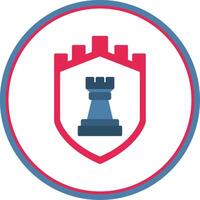 Security Castle Strategies Flat Circle Icon vector