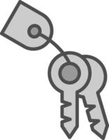 Keys Line Filled Greyscale Icon Design vector