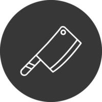 Carnicero cuchillo línea invertido icono diseño vector