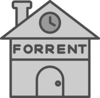 Home For Rent Line Filled Greyscale Icon Design vector