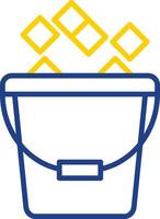 Ice Bucket Line Two Colour Icon Design vector