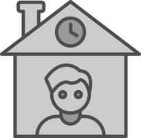 Home Owner Line Filled Greyscale Icon Design vector