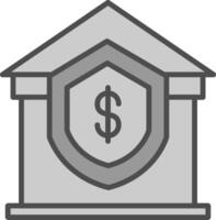 Home Insurance Line Filled Greyscale Icon Design vector