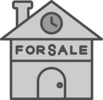 Home For Sale Line Filled Greyscale Icon Design vector