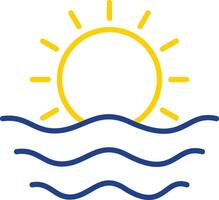 Sun Line Two Colour Icon Design vector