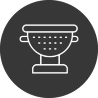 Sieve Line Inverted Icon Design vector