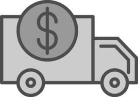 Delivery Van Line Filled Greyscale Icon Design vector