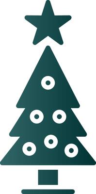 Christmas Tree Glyph Gradient Icon