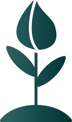 Flower Bud Glyph Gradient Icon