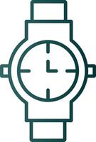 reloj línea degradado icono vector