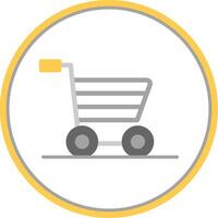 Shopping Cart Flat Circle Icon vector