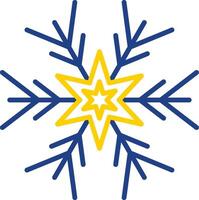 Snowflake Line Two Colour Icon Design vector