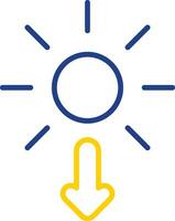 Sun Line Two Colour Icon Design vector