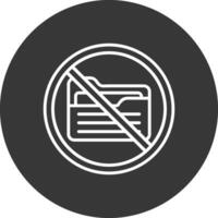 prohibido firmar línea invertido icono diseño vector