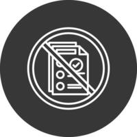 prohibido firmar línea invertido icono diseño vector