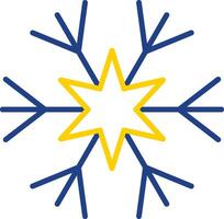 Snowflake Line Two Colour Icon Design vector