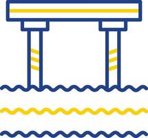 Bridge Line Two Colour Icon Design vector